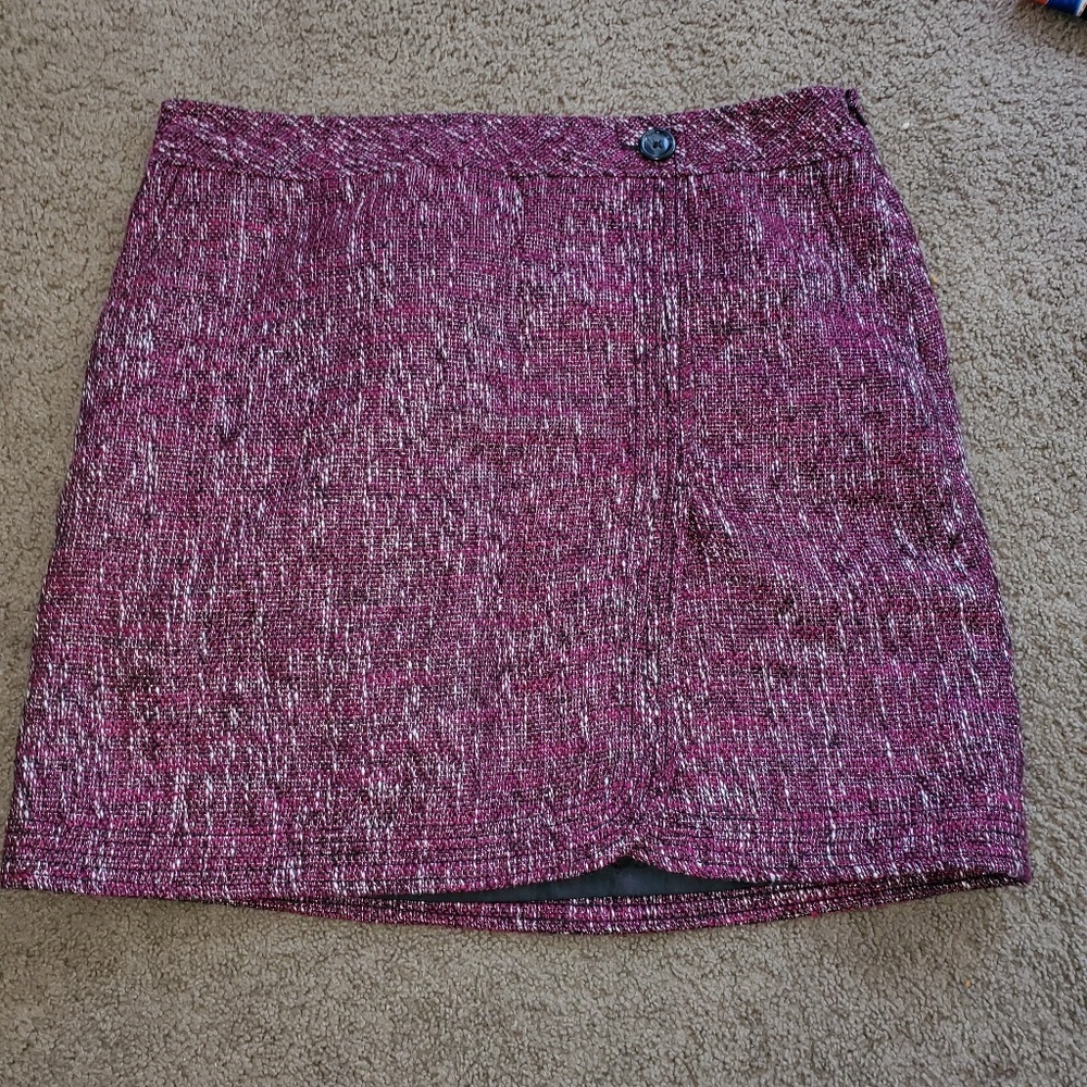 Loft Womens sz 8 Business skirt Burgundy Metallic